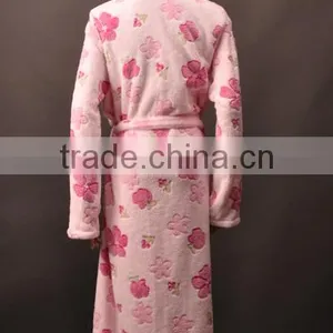 Adult's 100% Coral Fleece Printed Bathrobe for Women thumbnail-3
