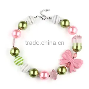 2016 Bow Beaded Baby Girls Pearl Necklace thumbnail-3