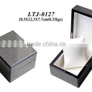 Luxury Carbon Fiber Wooden Pocket Watch Box Wholesale thumbnail-1