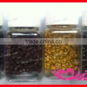 Hair Salon Products Wholesale Silicon Micro Ring Hair Extension Micro Beads Screw Micro Rings for Hair Extension thumbnail-1