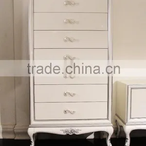 European Style Solid Wood Antique Bedroom Furniture Bed Bedside Table Wardrobe Dressing Table Bench Royal Chair Commode thumbnail-5