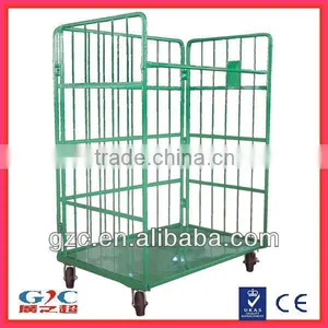 300-380kg Load Warehouse Logistic Workshop Steel Wire Foldable Trolley Cart thumbnail-1