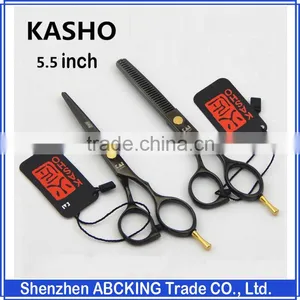Japan Kasho 5.5 Inch Hair Scissors Black Professional Tesoura Hairdressing Salon Products Hair Cutting/ Thinning Styling Tools thumbnail-1