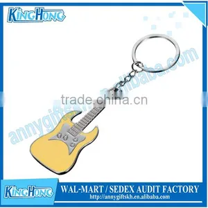 Customized Promotional High End Custom Shaped Metal Guitar Keychain thumbnail-2