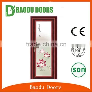 Baodu Aluminium Alloy Glass Door With Flower Design thumbnail-2
