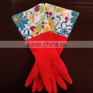 Korean Laundry Daily Cleaning Household Latex Gloves and Cashmere Waterproof Protective Kitchen Bathroom Laundry Rubber Gloves thumbnail-2