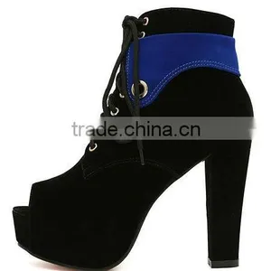 2016 Women Peep Toe Boots Ankle High Heeled Boot Sexy Women High Heel Boots PH2268 thumbnail-2