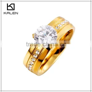 Fashion Wedding Yellow Gold Plated Silver Ring With Stone Designs thumbnail-2