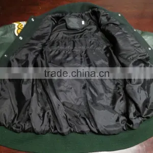 Mens Varsity Letterman, Baseballl Wool With Leather Sleeve Jacket thumbnail-3
