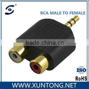 Nickel Plated 3.5mm Female MONO Plug to RCA Male Mono Jack thumbnail-1