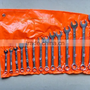 HIGH QUALITY DIFFERENT SIZE CHROME PLATED COMBINATION SPANNER SET thumbnail-1