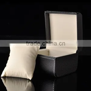 Black Weave Pattern PU & Wooden Watch Box Custom Made thumbnail-1