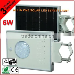 Bridgelux Integrated 6W PIR Sensor Dimmable All In One Solar Street Light LED thumbnail-1