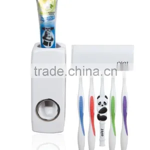 Toothpaste Dispenser Wall Mounted Automatic Toothpaste Squeezer Toilet Brush Holder Hands Free Dust-proof Toothpaste Squeezer thumbnail-1