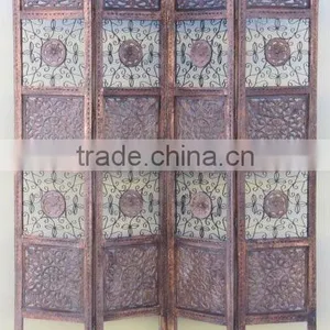 Sheesham Carved Wooden Room Divider Antique Finish thumbnail-1