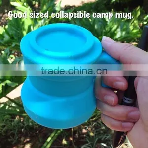 Silicone Travel Collapsible Camping Cup With Lid thumbnail-1
