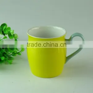 Stocked 350ml Colorful Glazed Ceramic Coffee Mug/cup With Special Handle Standard for Daily Use thumbnail-4