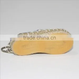 Promotional Cute Stripe Canvas 3D Mini Shoe Keychain thumbnail-3