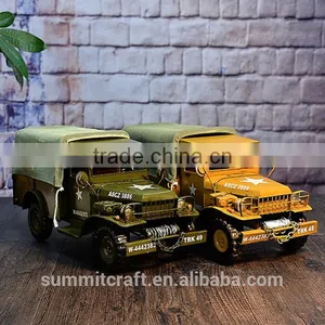 Metal Handmade Military Vehicle Old Car Model thumbnail-1