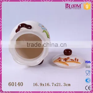 Decal Apple Desgin Ceramic Pot With Lid and Two Handle thumbnail-5