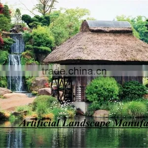 Park Decor Eco-friendly Extrusion Plastic Synthetic Thatch Roof for Decoration thumbnail-1