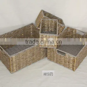 Popular Paper String Mix Woven Storage Basket thumbnail-1
