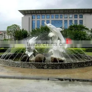 Outdoor Decorative Natural Stone Dolphin Garden Fountain thumbnail-1