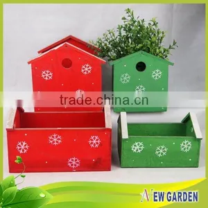 China Supplier Mini Size Clay Pot ,House Shape Red and Green Planter thumbnail-1