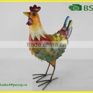 Cast Iron Christmas Ornaments Garden Decoration Chicken Metal Chicken Statue thumbnail-1