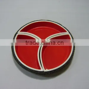 New and Fashion House Red Color Ceramic Party Snack Tray thumbnail-1