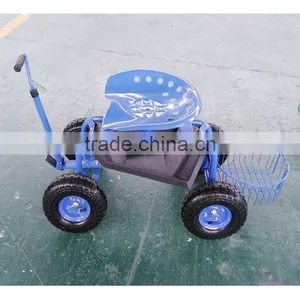 Deluxe Garden Tractor Scoot With Round Basket thumbnail-1