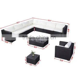 10PC Outdoor Patio Furniture Set PE Wicker Rattan Sofa Set thumbnail-5