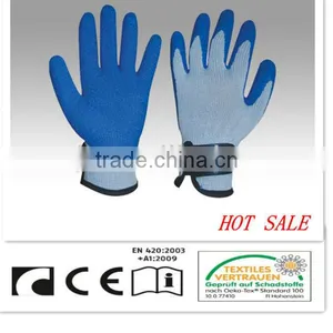 CR 10G Seamless T/C Liner Palm Coated Latex,crinkle Finish,knit Wrist With Hasp thumbnail-1