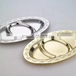 Custom Logo Metal Serving Trays Wholesale Stainless Steel Cooking Plate thumbnail-1