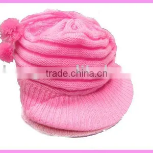 2015 Wool Kintted Crochet Winter Hat/children Cap With Wool Ball thumbnail-1