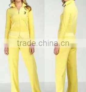 2015 OEM/ODM Yellow Velour Women Tracksuit Jogging Design thumbnail-1