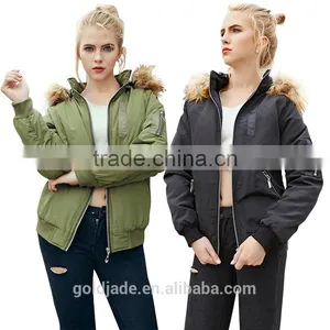 Women's High Quality Winter Coat Padded Bomber Jacket Wholesale thumbnail-1
