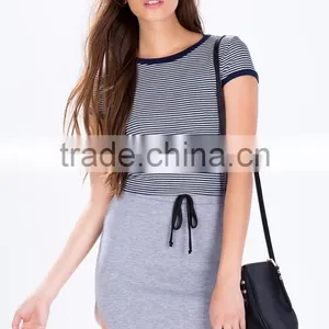 New Arrival Girls Two Color Stripe t Shirt Custom OEM Service thumbnail-1