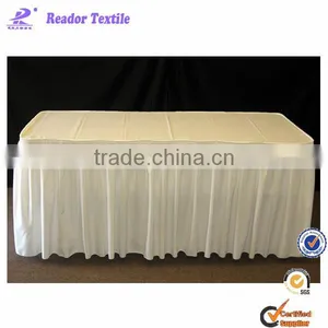 100% Polyester White Table Skirting, Elegant Table Skirting, Cheap Poly Skirting thumbnail-1