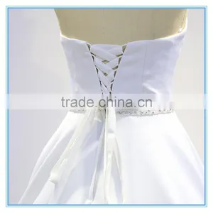 Elegant Vintage Handmade Appliqued Wedding Dress Ball Gown Beading thumbnail-3