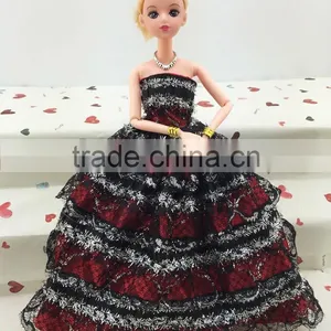 2016 Best Selling Beautiful Handmade Long Doll Clothing Barbie Doll Girl Dress thumbnail-5