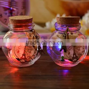 Mix Size Eiffel Tower Shape Glass Wishing Bottles Hot Sales Wooden Cork Wishing Bottles With Small Eiffel Tower Pendant thumbnail-2