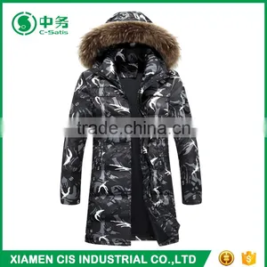 2017 Latest Design Fashion Winter Outdoor Overcoat Mens Camo Long Down Coat thumbnail-3