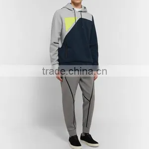 Custom Best Quality Plain Sport Hoodie Patchwork Pull Over Jersey Hoodies and Sweatshirts thumbnail-4