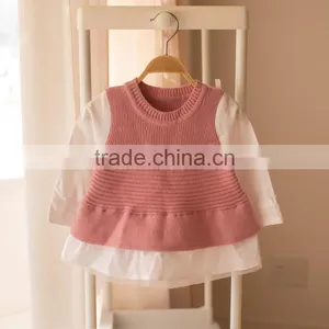 S32908W Knitted Sweater Dress Pullovers Sweaters With Lace Shrugs Dresses Crochet Long Girls Sweater thumbnail-1