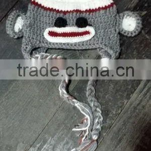 Monkey Hat Owl Crochet Hat Baby Boy/Girl Crochet Owl Animal Beanie Hat Cute Baby Crochet Hat Baby Boy Newsboy Hat thumbnail-1