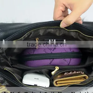 Fox Fur Dual-use Bags Handbags Fashion With Leather Trim thumbnail-5