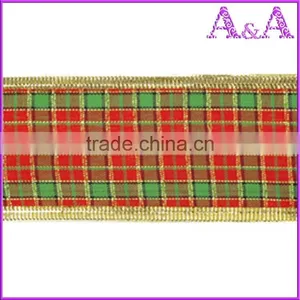 2016 Fashion Cheap Fancy Christmas Ribbon Plaid Ribbon thumbnail-3