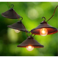 Garden Decor Light-Decorative Beaded Copper Wire Ball String Light 10ctDecorative G40 Bronze Cafe Light 8ct thumbnail-1