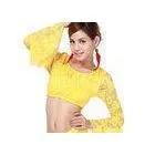 Yellow Rose Lace Belly Dancing Tops With Flared Sleeve for Stage Performance thumbnail-1